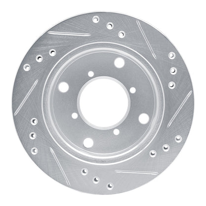 R1 Concepts R1 89-01 Chevrolet Metro Front Left Drilled & Slotted Silver Brake Rotor