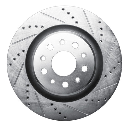 R1 Concepts R1 17-24 Maserati LeVante Rear Right Drilled & Slotted Silver Brake Rotor