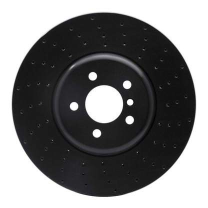 R1 Concepts R1 09-17 BMW 550i GT Right Front Drilled Black Brake Rotor
