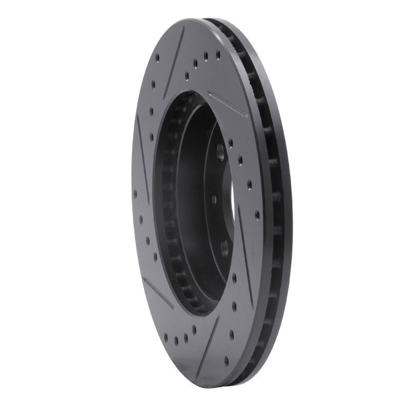 R1 Concepts R1 06-11 Fiat Panda (Mexico) Front Right Drilled & Slotted Black Brake Rotor