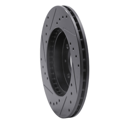 R1 Concepts R1 06-11 Fiat Panda (Mexico) Front Right Drilled & Slotted Black Brake Rotor