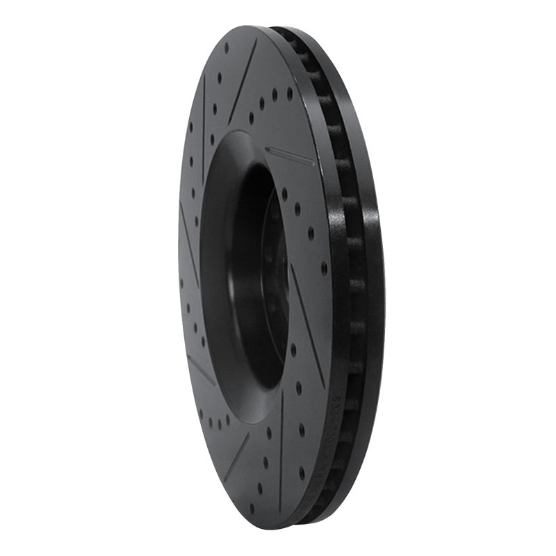 R1 Concepts R1 98-09 Audi A6 (Mexico) Front Right Drilled & Slotted Black Brake Rotor