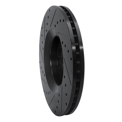 R1 Concepts R1 98-09 Audi A6 (Mexico) Front Right Drilled & Slotted Black Brake Rotor