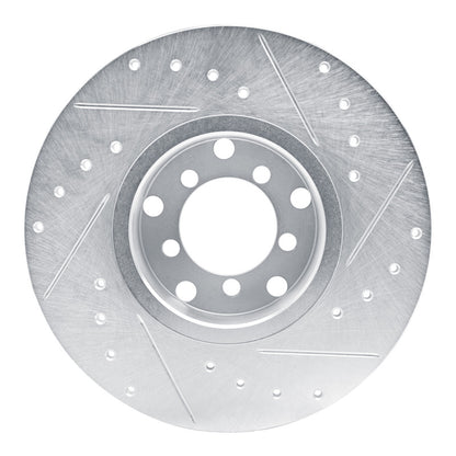 R1 Concepts R1 65-73 Mercedes-Benz 250SEC Front Left Drilled & Slotted Silver Brake Rotor