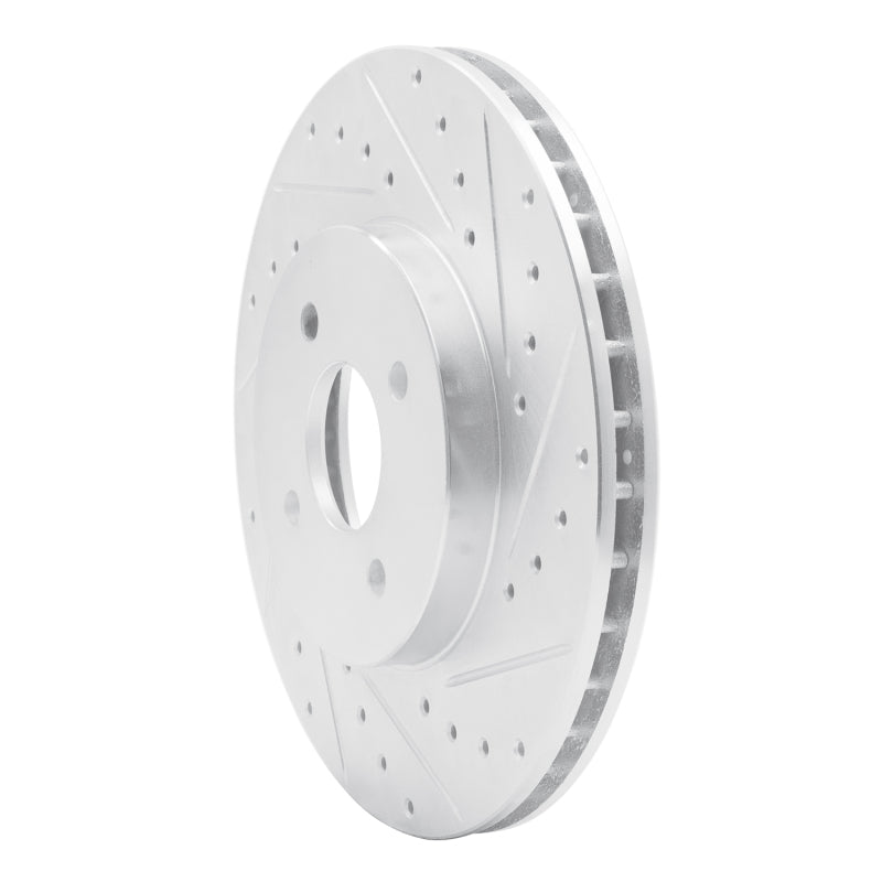 R1 Concepts R1 02-04 Ford Focus Front Right Drilled & Slotted Silver Brake Rotor