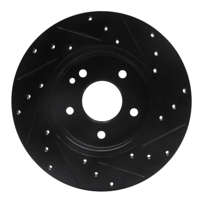 R1 Concepts R1 97-98 Mercedes-Benz C230 Front Left Drilled & Slotted Black Brake Rotor