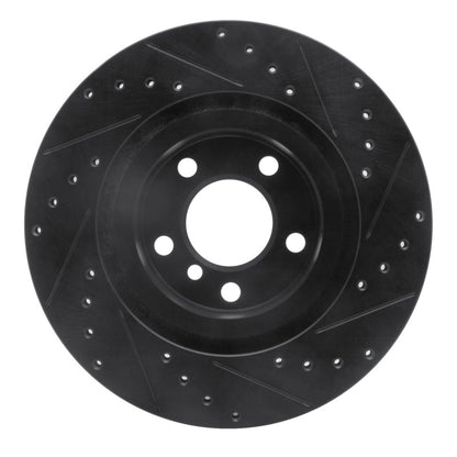 R1 Concepts R1 11-18 BMW X4 Rear Left Drilled & Slotted Black Brake Rotor