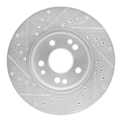 R1 Concepts R1 90-95 Mercedes-Benz 400E Front Right Drilled & Slotted Silver Brake Rotor