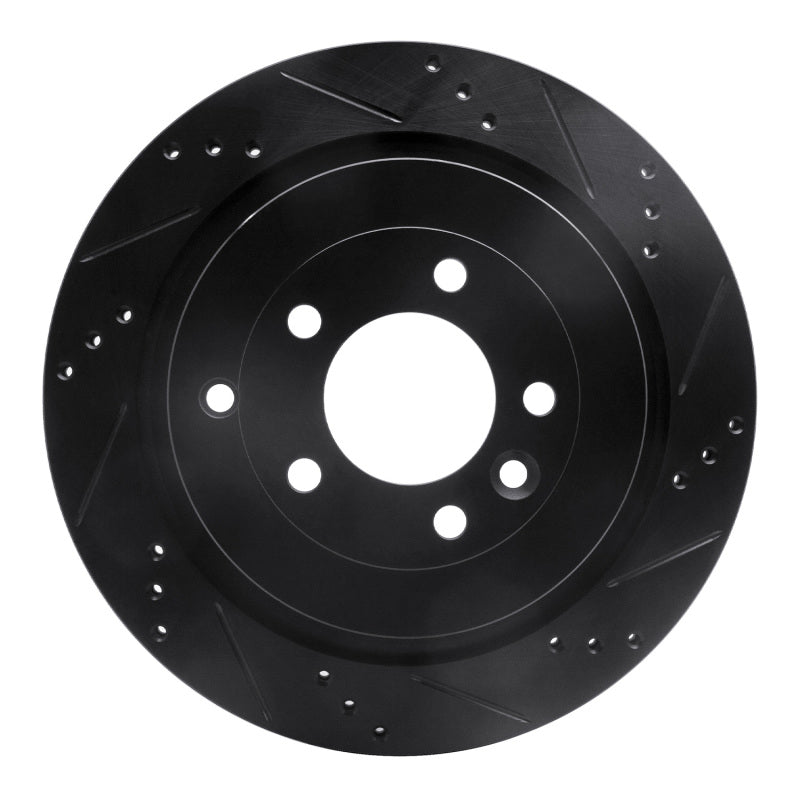 R1 Concepts R1 05-16 Land Rover Discovery (Latin America) Rear Right Drilled & Slotted Black Brake Rotor