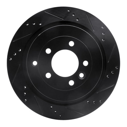 R1 Concepts R1 05-16 Land Rover Discovery (Latin America) Rear Right Drilled & Slotted Black Brake Rotor