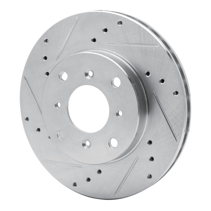 R1 Concepts R1 92-96 Honda Prelude Front Left Drilled & Slotted Silver Brake Rotor