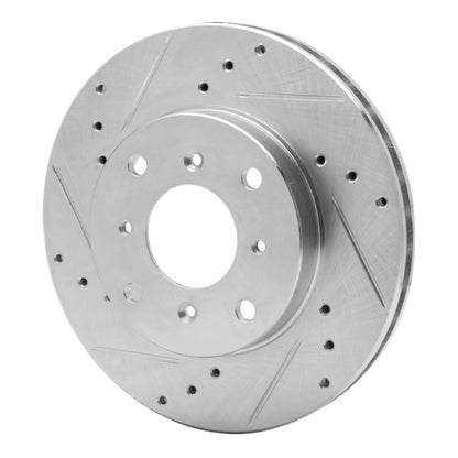 R1 Concepts R1 92-96 Honda Prelude Front Left Drilled & Slotted Silver Brake Rotor
