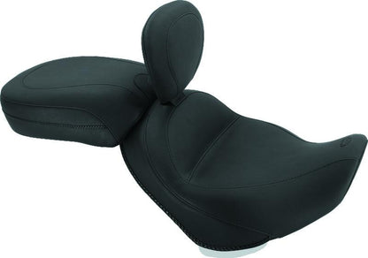 Mustang Motorcycle Mustang 02-08 Triumph America,03-08 Speedmaster, Std Touring 2PC Seat w/Driver Backrest - Black