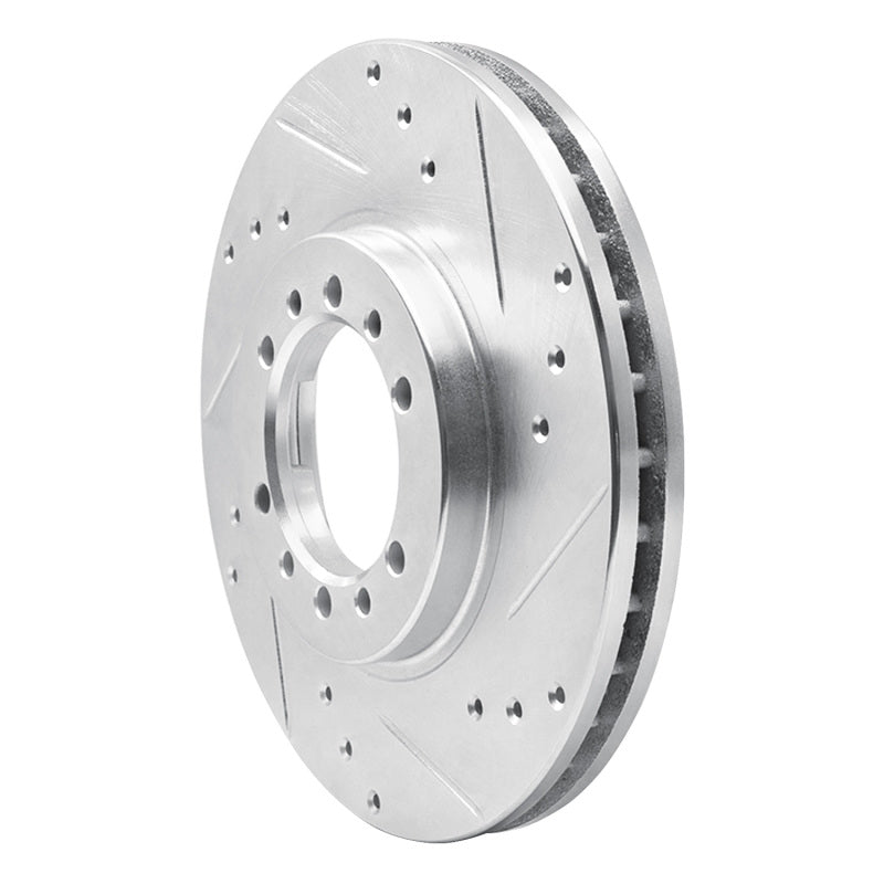 R1 Concepts R1 94-00 Mitsubishi Montero Front Right Drilled & Slotted Silver Brake Rotor
