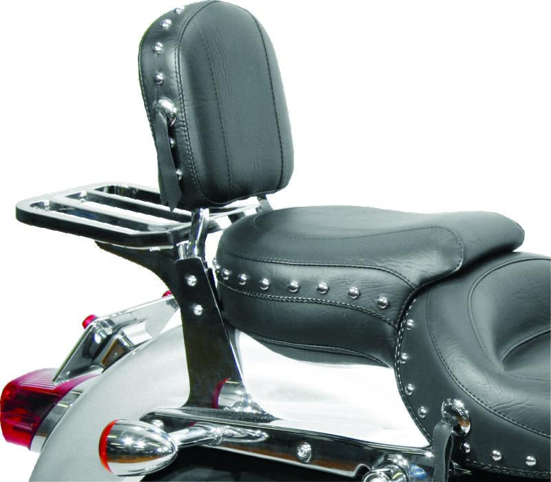 Mustang Motorcycle Mustang Harley Sissy Bar Pad Low Medallion Style - Black