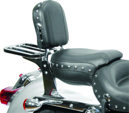 Mustang Motorcycle Mustang Harley Sissy Bar Pad Low Medallion Style - Black