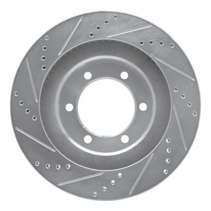 R1 Concepts R1 03-09 Lexus GX470 Front Right Drilled & Slotted Silver Brake Rotor
