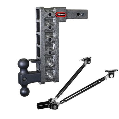 GEN-Y Hitch Gen-Y Mega Duty 2in Shank 12.5in Drop 10K Hitch w/GH-031 Dual-Ball/GH-032 Pintle Lock