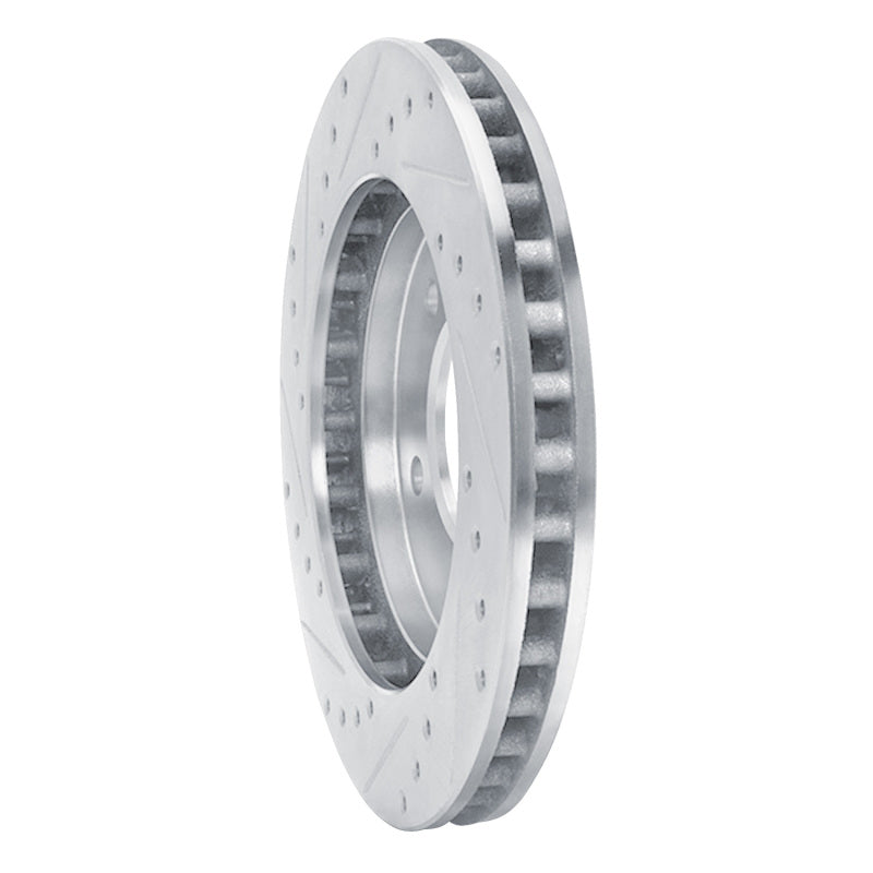 R1 Concepts R1 97-02 Ford Expedition Front Right Drilled & Slotted Silver Brake Rotor