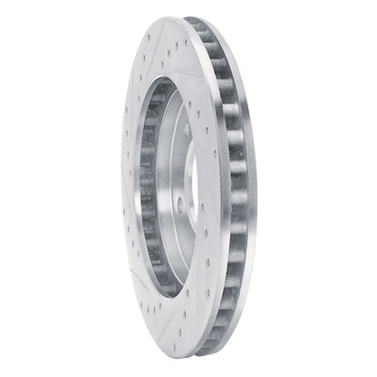 R1 Concepts R1 97-02 Ford Expedition Front Right Drilled & Slotted Silver Brake Rotor