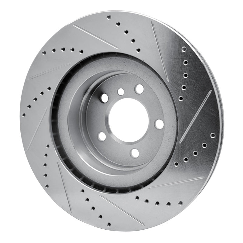 R1 Concepts R1 06-12 Land Rover Range Rover Front Left Drilled & Slotted Silver Brake Rotor