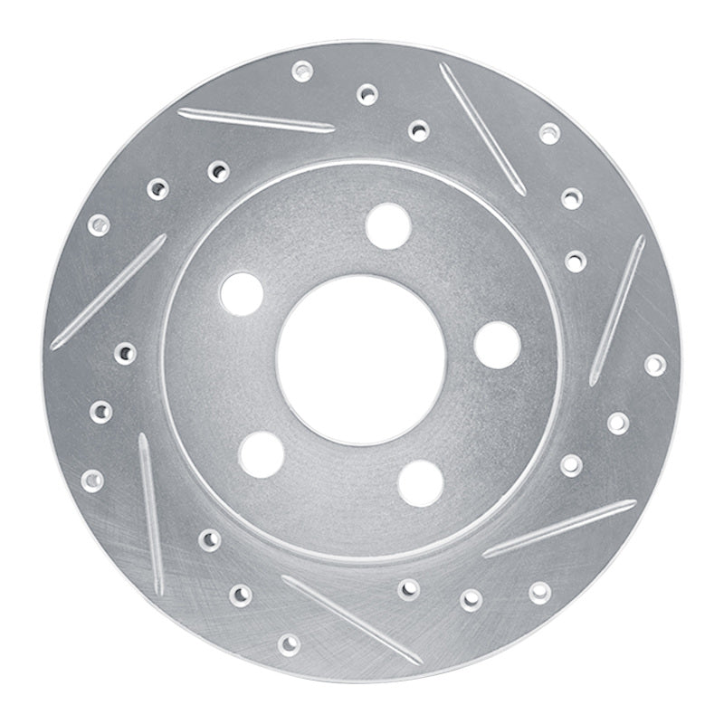 R1 Concepts R1 85-89 Dodge ARIES Front Right Drilled & Slotted Silver Brake Rotor