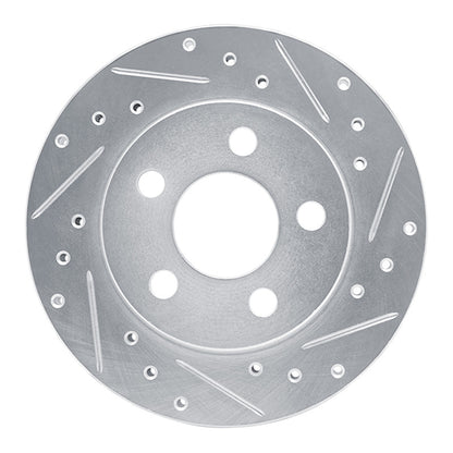 R1 Concepts R1 85-89 Dodge ARIES Front Right Drilled & Slotted Silver Brake Rotor
