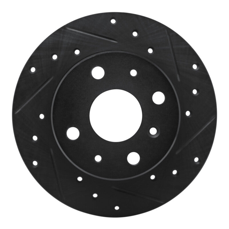 R1 Concepts R1 88-92 Daihatsu CHARADE Front Right Drilled & Slotted Black Brake Rotor