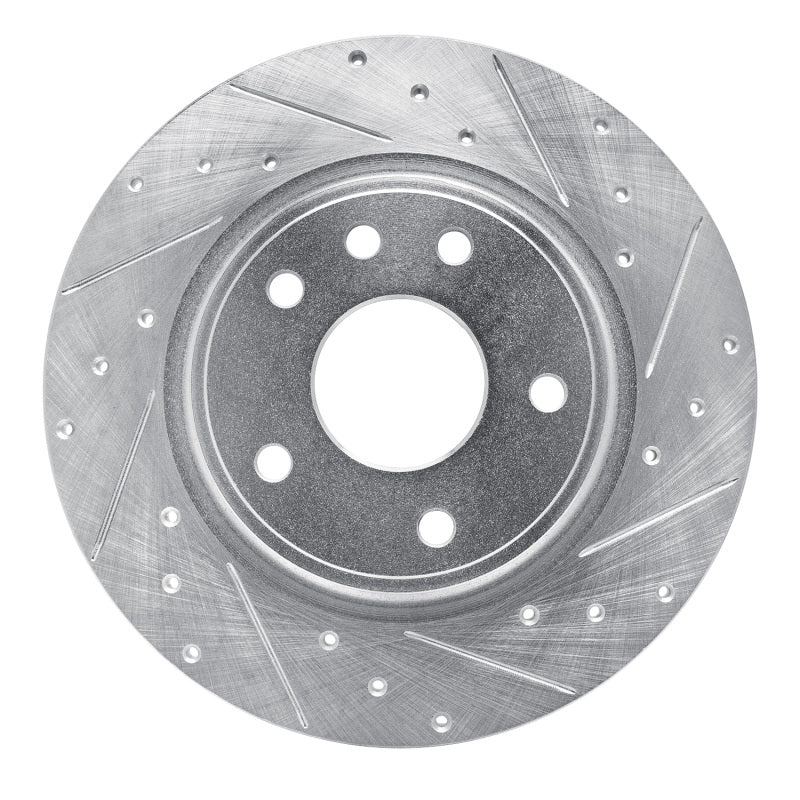 R1 Concepts R1 17-25 Chrysler Voyager Rear Right Drilled & Slotted Silver Brake Rotor