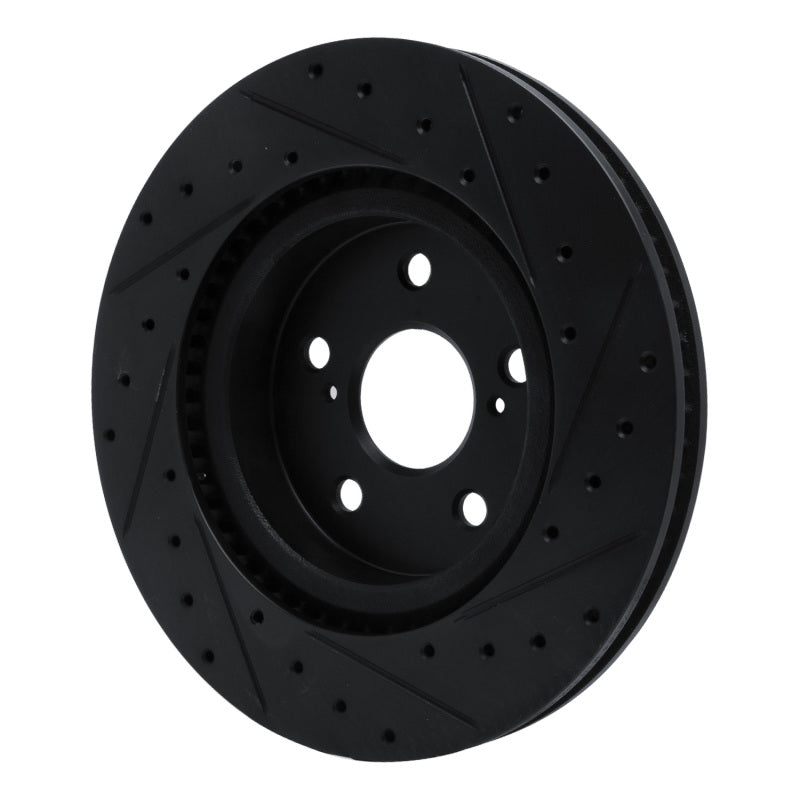 R1 Concepts R1 18-25 Lexus UX300h Front Left Drilled & Slotted Black Brake Rotor