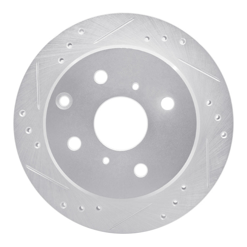 R1 Concepts R1 82-85 Toyota Celica Rear Left Drilled & Slotted Silver Brake Rotor