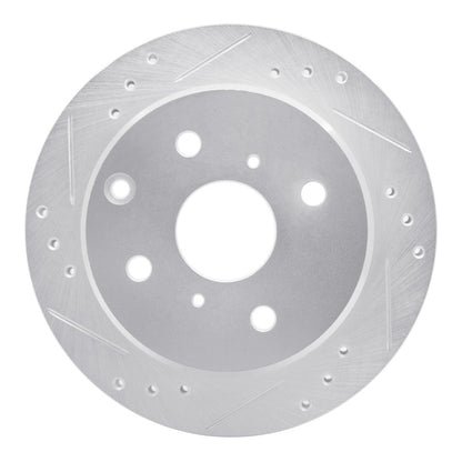 R1 Concepts R1 82-85 Toyota Celica Rear Left Drilled & Slotted Silver Brake Rotor