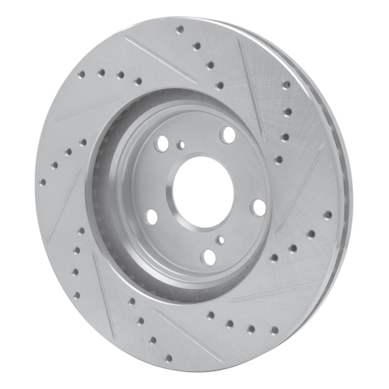 R1 Concepts R1 99-07 Lexus ES300 Front Left Drilled & Slotted Silver Brake Rotor