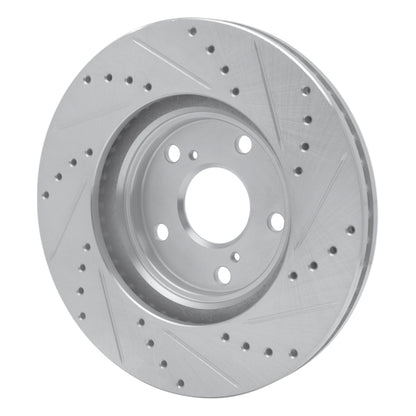 R1 Concepts R1 99-07 Lexus ES300 Front Left Drilled & Slotted Silver Brake Rotor