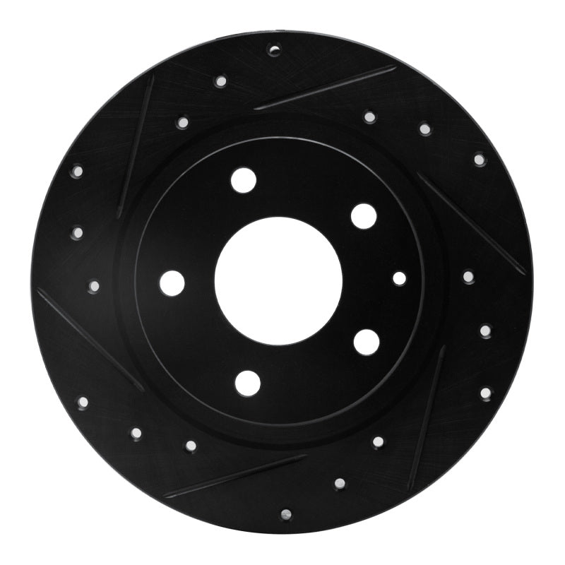 R1 Concepts R1 14-21 Mazda 6 Rear Left Drilled & Slotted Black Brake Rotor
