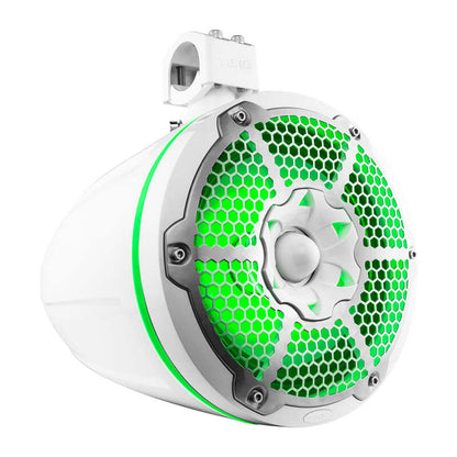 DS18 Tower Speakers Towers Speakers 10in 1in Driver 300 Watts RMS w/ RGB LED Lights White