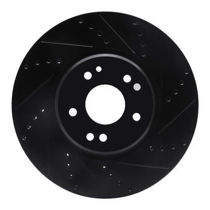 R1 Concepts R1 94-02 Mercedes-Benz SL600 Left Front Drilled & Slotted Black Brake Rotor
