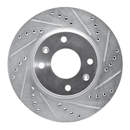 R1 Concepts R1 02-06 Hyundai SONATA Front Right Drilled & Slotted Silver Brake Rotor