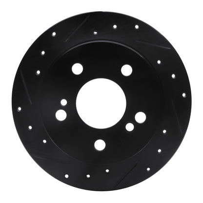 R1 Concepts R1 83-95 Mercedes-Benz 300CE Rear Left Drilled & Slotted Black Brake Rotor