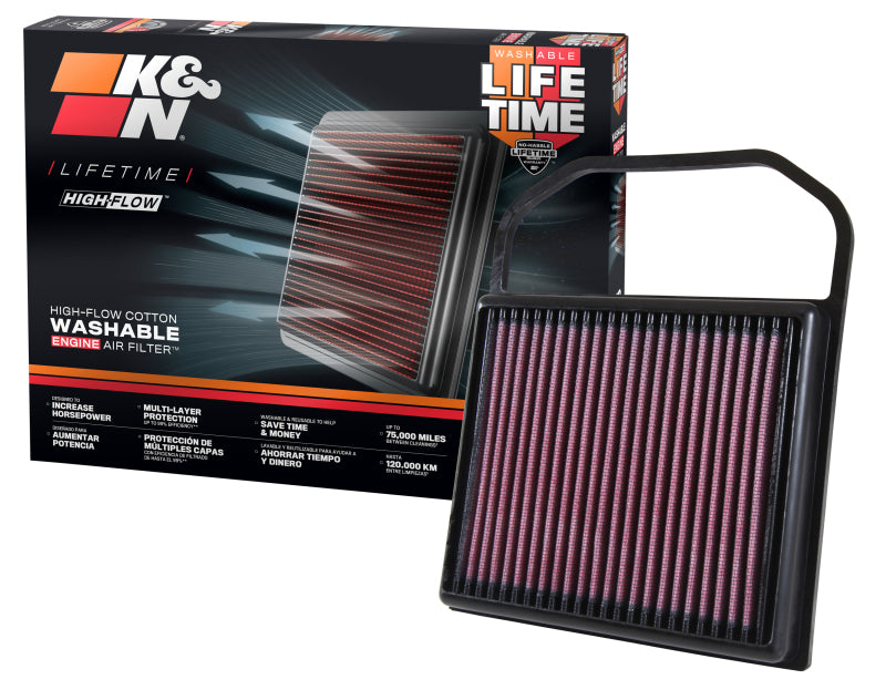 K&N Engineering K&N Replacement Air Filter for 15-16 Mercedes Benz C400 3.0L / E320 / GL450 / ML400 (2 Required)