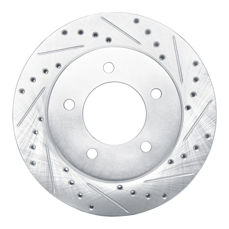 R1 Concepts R1 97-02 Ford Expedition Front Right Drilled & Slotted Silver Brake Rotor