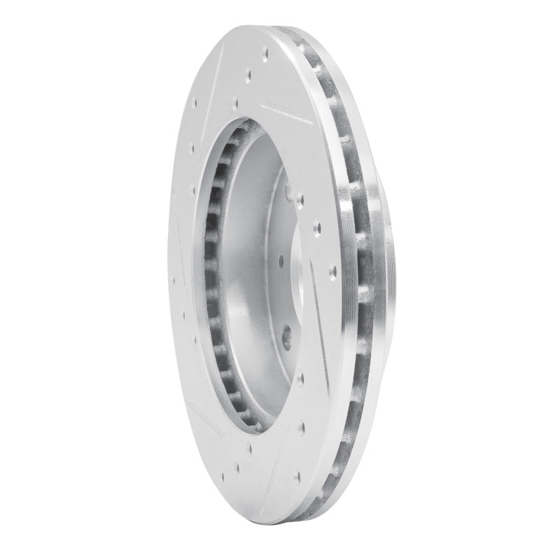 R1 Concepts R1 85-89 Nissan STANZA Front Right Drilled & Slotted Silver Brake Rotor