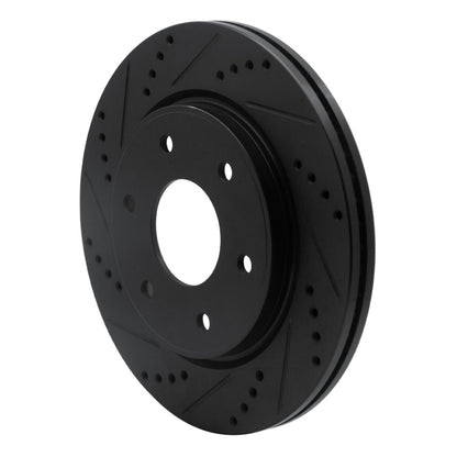 R1 Concepts R1 05-07 Infiniti QX56 Front Left Drilled & Slotted Black Brake Rotor