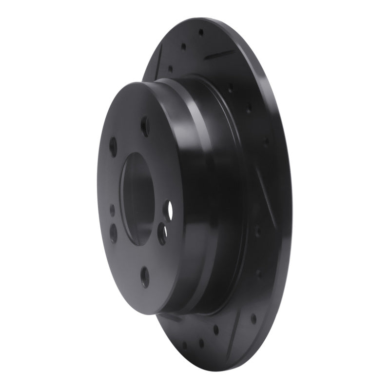 R1 Concepts R1 83-95 Mercedes-Benz 300CE Rear Left Drilled & Slotted Black Brake Rotor