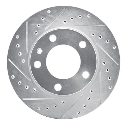 R1 Concepts R1 82-89 BMW 535I Front Left Drilled & Slotted Silver Brake Rotor