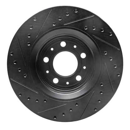 R1 Concepts R1 98-04 Volvo V70 Front Right Drilled & Slotted Black Brake Rotor