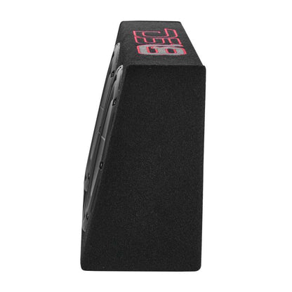 DS18 Dual 10in Shallow Enclosure w/ Subwoofer 350 Watts RMS Sealed Black Carpet
