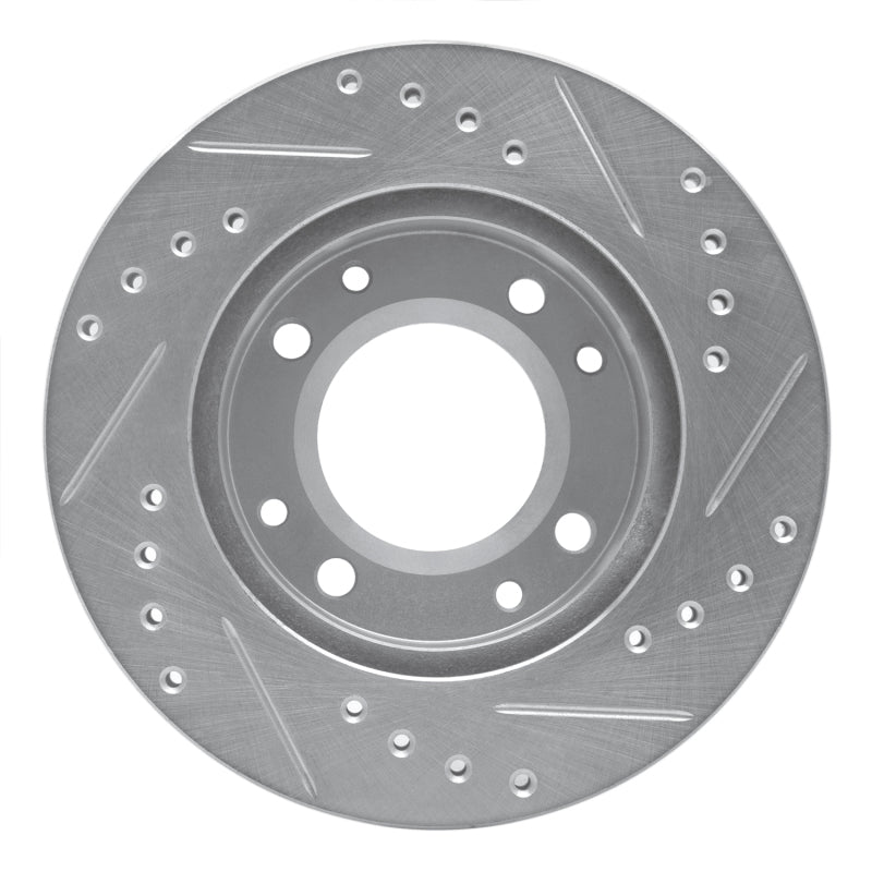 R1 Concepts R1 86-88 Mazda RX-7 Front Left Drilled & Slotted Silver Brake Rotor