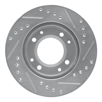 R1 Concepts R1 86-88 Mazda RX-7 Front Left Drilled & Slotted Silver Brake Rotor