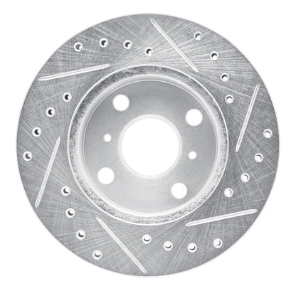 R1 Concepts R1 88-92 Geo Prizm Front Left Drilled & Slotted Silver Brake Rotor